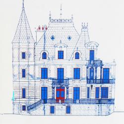 Un dessin de la façade nord